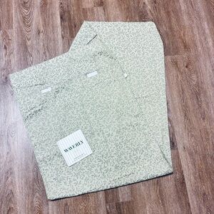 Waverly French Door Panel 26"x68" Green Floral Cotton Blend Opened w/ Tags